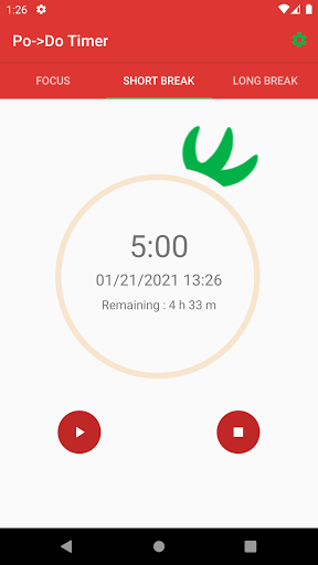 Po->Do Timer：PomoDoro Timer Screen 2