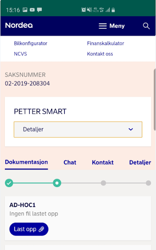 Nordea Finans Flow Screen 3