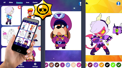 Coloring Brawl Stars Apps No Google Play - todos os brawlers desenhado do brawl stars