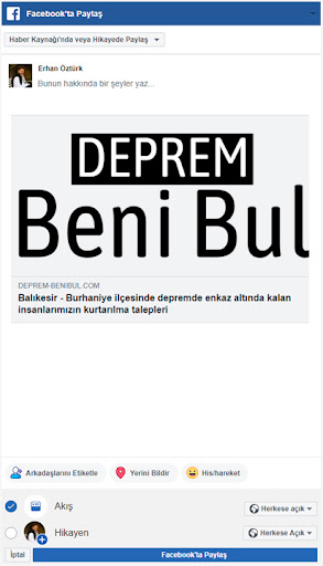 Android application Deprem - Beni Bul screenshort