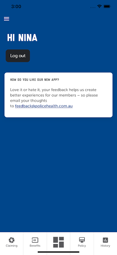 Android application Police Health Mobile Claims screenshort