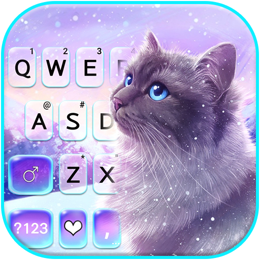 Snowy Cat Fondo de teclado