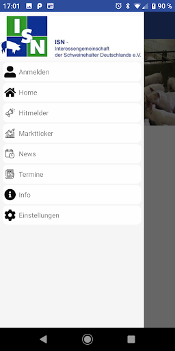 Android application ISNApp screenshort