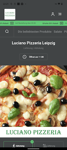 Android application Luciano Pizzeria Leipzig screenshort
