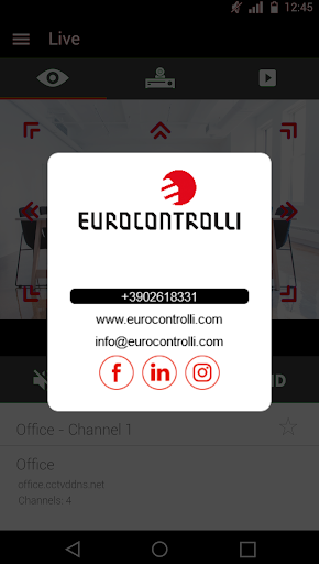 Android application Euroconnect EasyView screenshort