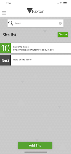 Android application Paxton Connect screenshort