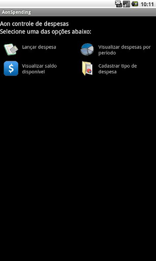 Android application Control Your Expenses screenshort