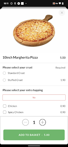 Pronto Pizza Screen 2
