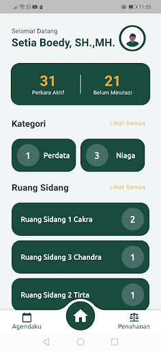 Android application Antrian Sidang PN Depok screenshort