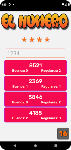 El Numero Game Screen 2