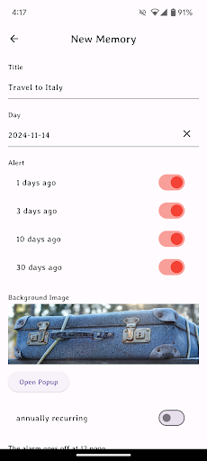 D-Day Reminder Screenshot