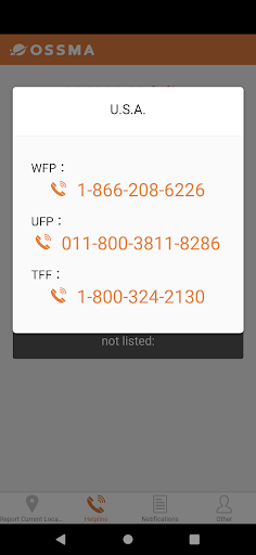 The EAJ OSSMA Locator App Screen 2