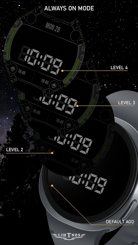 #5. Digital Watch Face 059 (Android) Von: Lihtnes Watch Faces