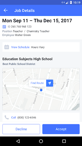 Android application WS+Jobs screenshort