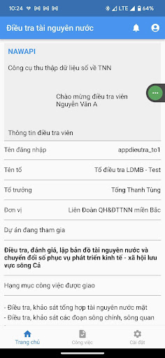 NVWater - Khảo sát TN nước Screen 2