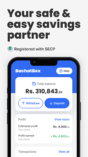 Android application BachatBox: Safe & Easy Savings screenshort