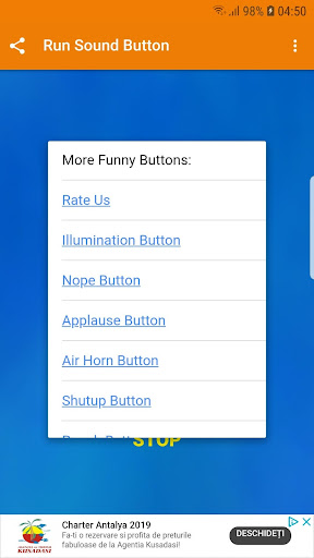 Android application start sound button screenshort