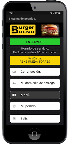 Burger Demo Screen 2