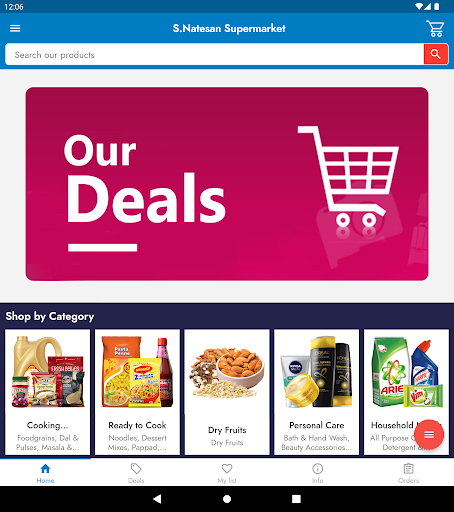Android application NATESAN SUPER MARKET screenshort