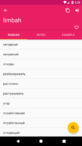 Indonesian Russian Dictionary Screen 2