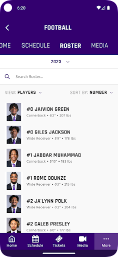 Screenshot of Huskies Gameday