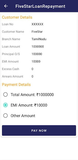 Five Star Loan Repayment Screen 3