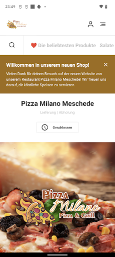 Android application Pizza Milano Meschede screenshort