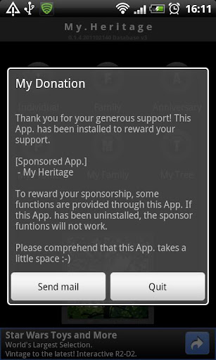 Android application My Donation screenshort