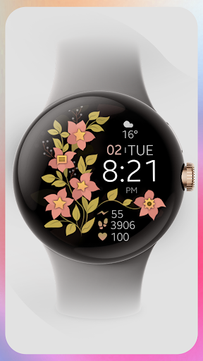 Petals Digital Watch Face Screen 3