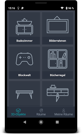 Android application rooom – 3D, AR & VR Platform screenshort