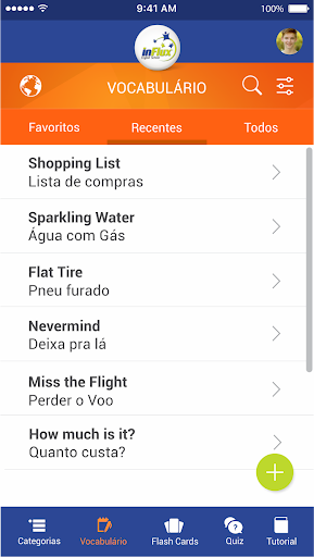 Android application inFlux Lexical Notebook screenshort