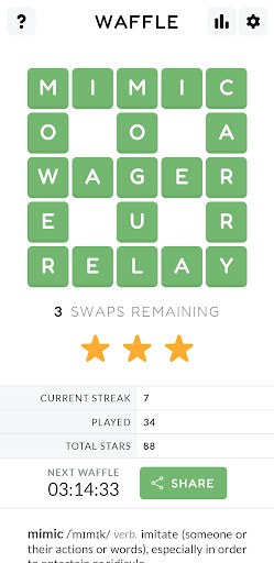 Waffle - Daily Word Game Screen 2