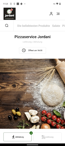 Android application Pizzaservice Jordani screenshort