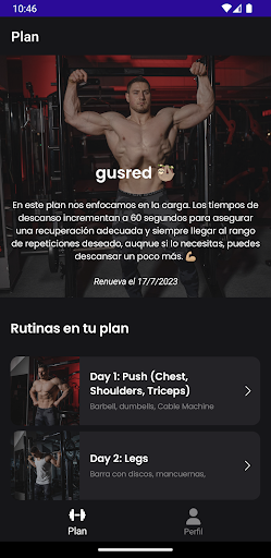 Android application Fitium screenshort