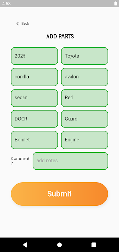 AutoPartsZone Screen 2
