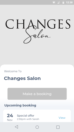 Android application Changes Salon screenshort