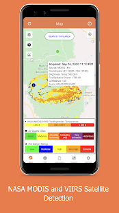 Wildfire - Tangkapan Layar Info Peta Api