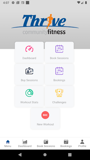Android application Thrive Community Fitness screenshort