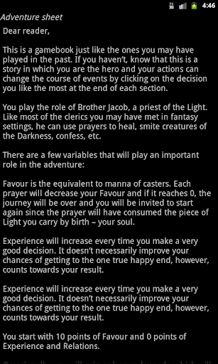 Android application Path of Heresy Gamebook screenshort