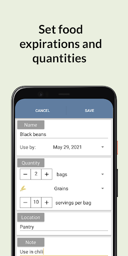 StockUp - food storage tracker Screen 2