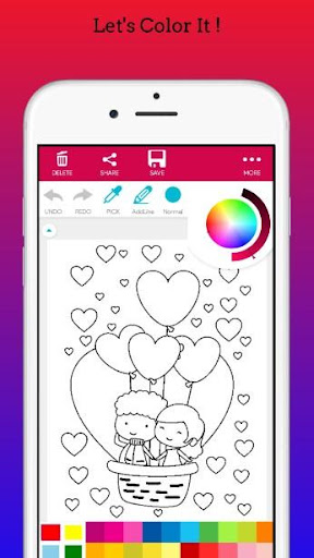 Romantic Love Coloring Book Screen 3