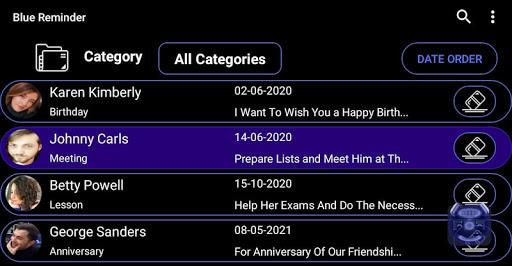 Blue Reminder Screen 2