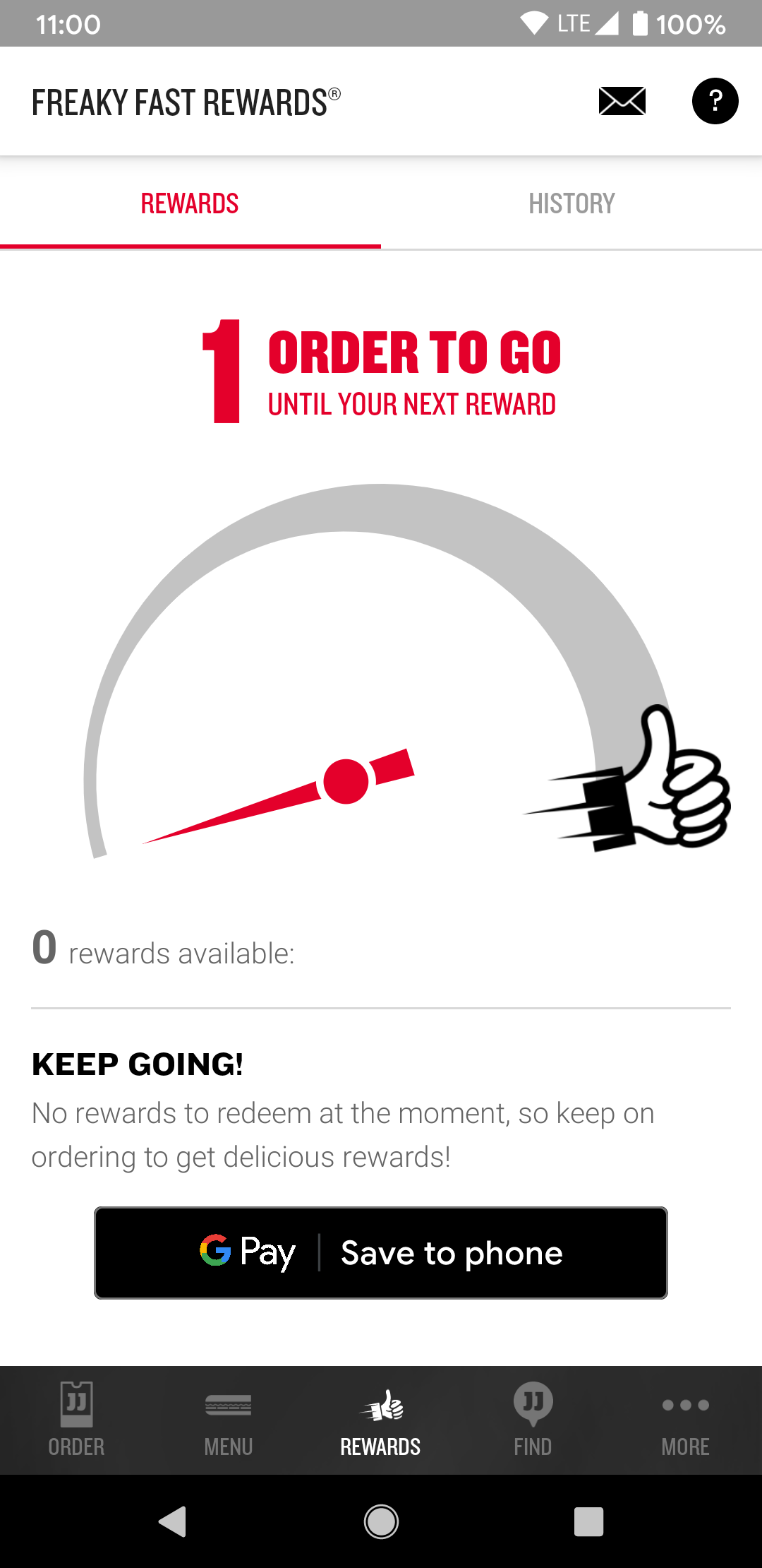 Jimmy Johns Sandwiches- Delivery, Pickup, Rewards Screen 2