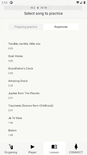 Screenshot of Aerophone Lesson