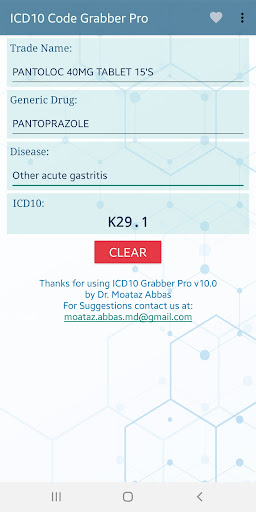 ICD10 Code Grabber PRO Screen 2