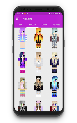 Android application Girl Skins screenshort