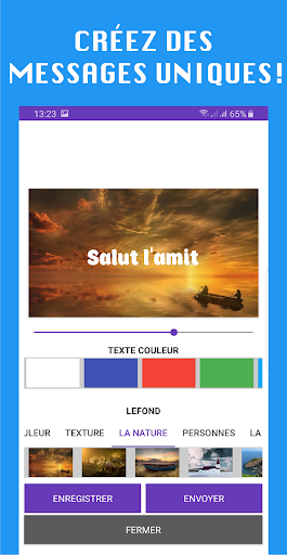 Aperçu de l'application