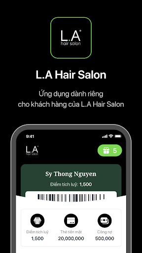 Android application L.A HAIR SALON screenshort