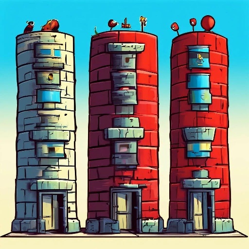 Opposing towers