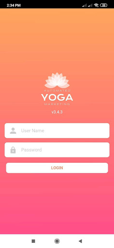 Android application Automated Yoga Marketing screenshort